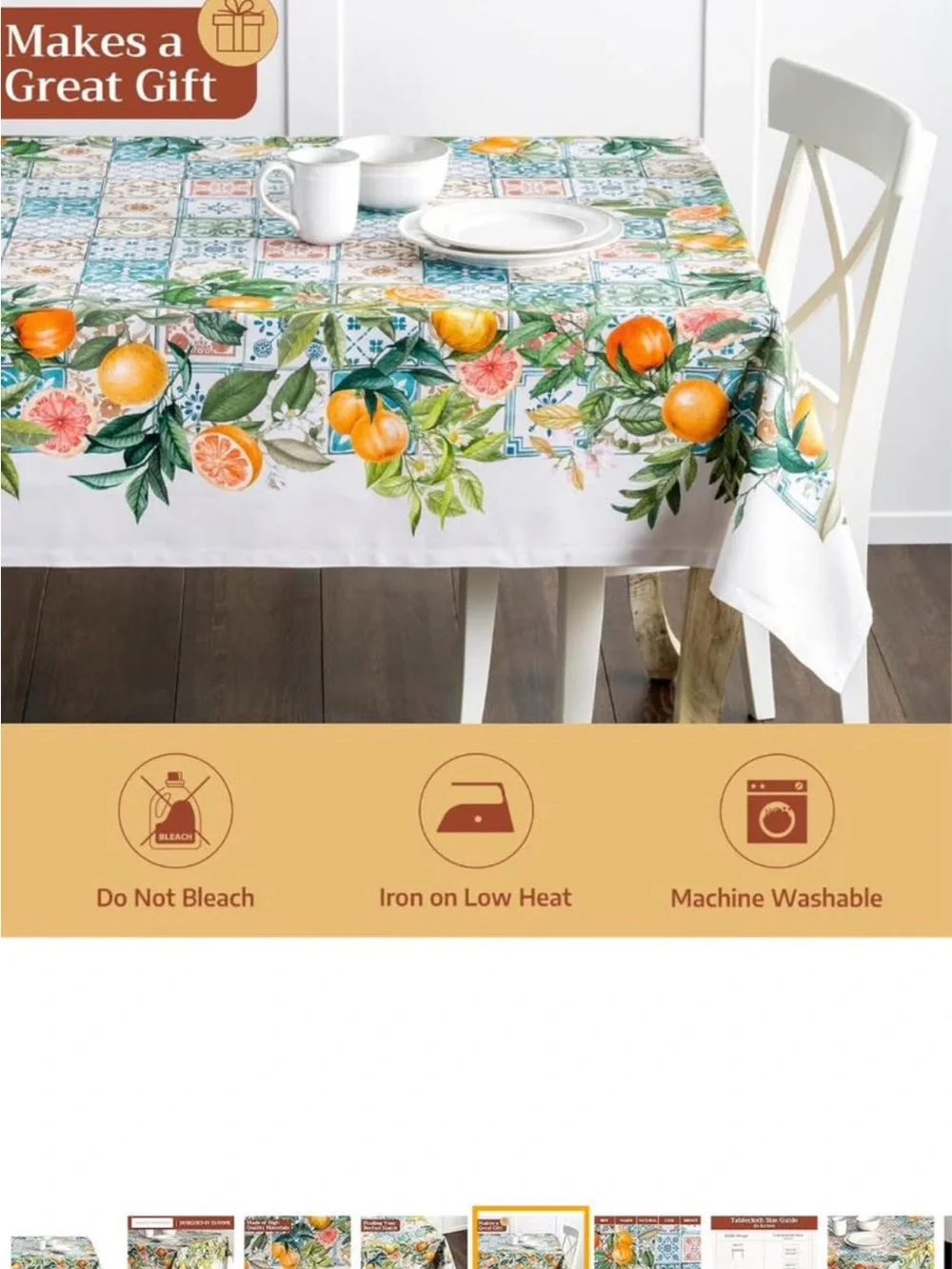 Maison d' Hermine Table Cloth Rectangle Table 100% Cotton 70 x 108 In Tablecloth